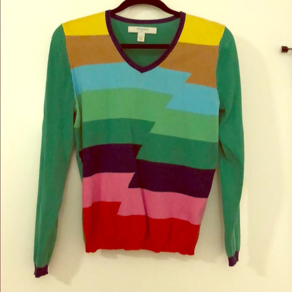 Liz Claiborne Rainbow Golf Sweater